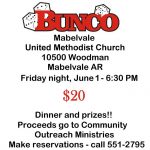 Come to Bunco Night in Mabelvale June 1st