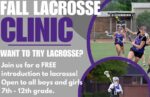 Learn about playing lacrosse at this clinic Oct 19th