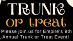 Empire's Annual Trunk or Treat Happens October 26th